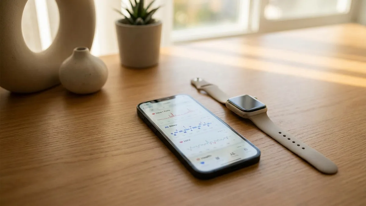 iPhone, rodantis sveikatos suvestinę šalia Apple Watch — Fitbit Air vs Apple Watch palyginimas